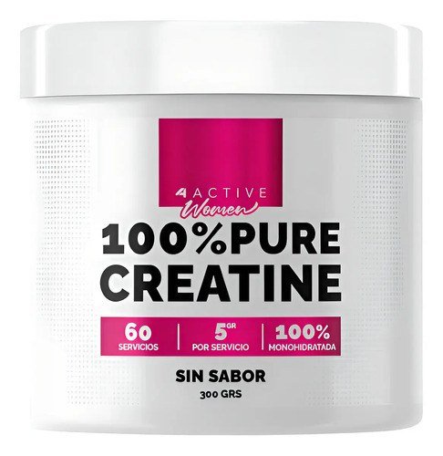 Creatina monohidratada 4ACTIVE Women 100% Pura 300 g